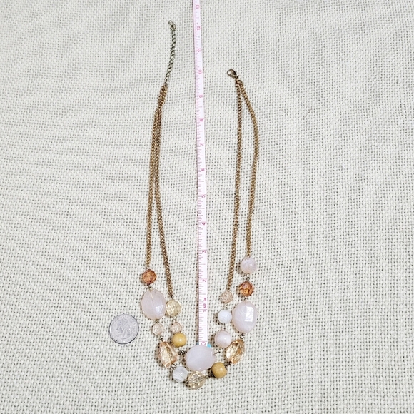 Pink & White Quartz and Alabaster Beaded Necklace - Picture 6 of 7